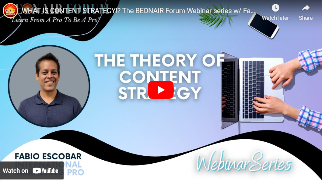 BeOnAir Forum: Guest Speaker Fabio Escobar/Marketing and Brand Manager