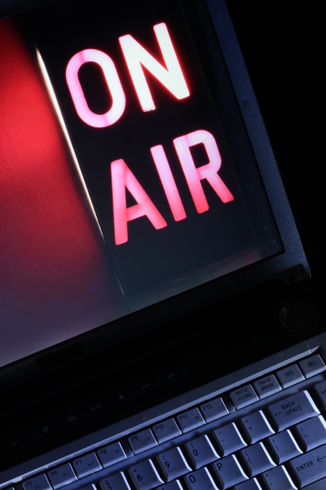 "On Air" Sign Turned on 